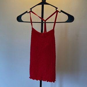 No Boundaries Juniors M 7-9 red textured tank